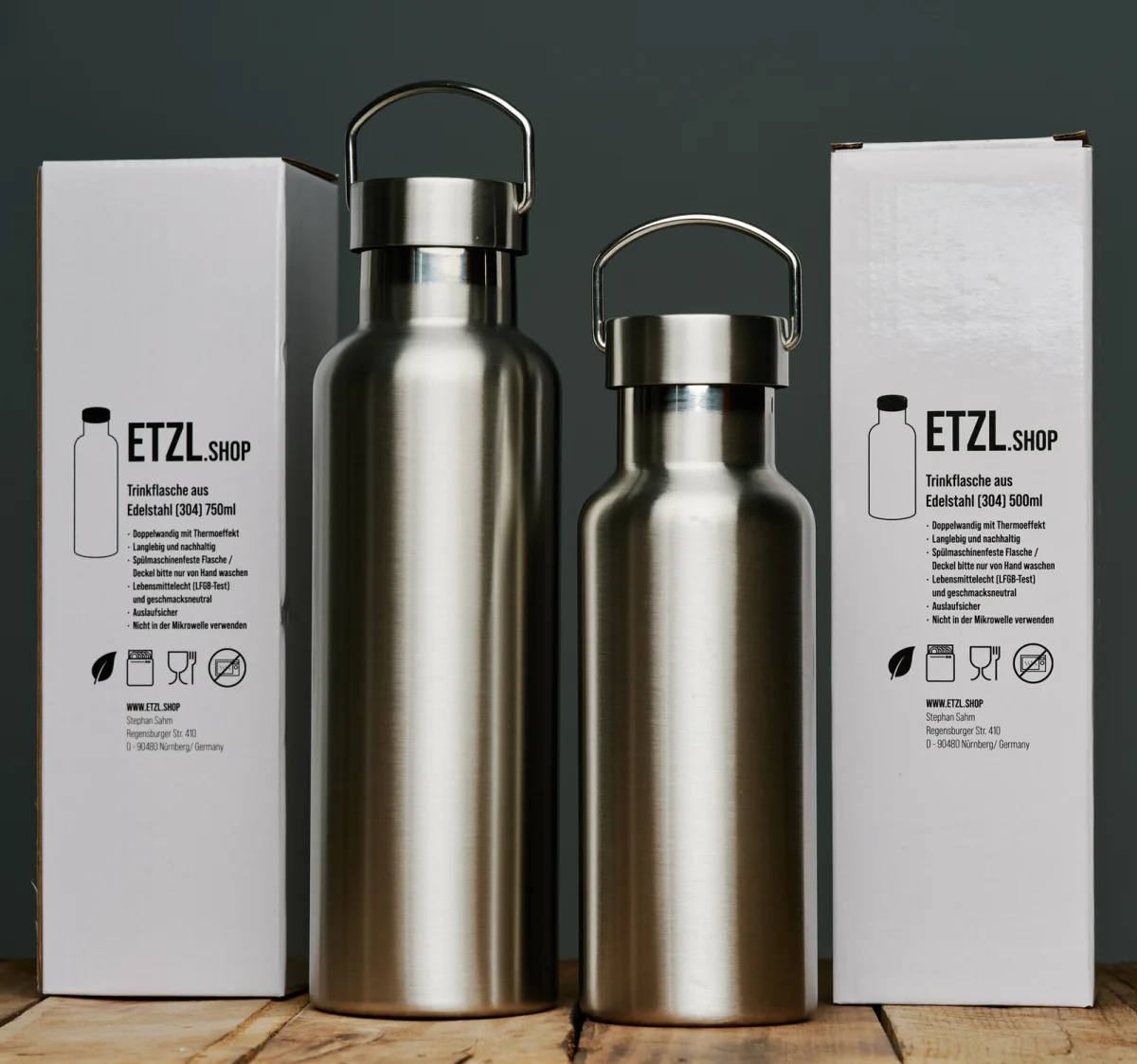 Edelstahl Trinkflasche doppelwandig (ohne Gravur)